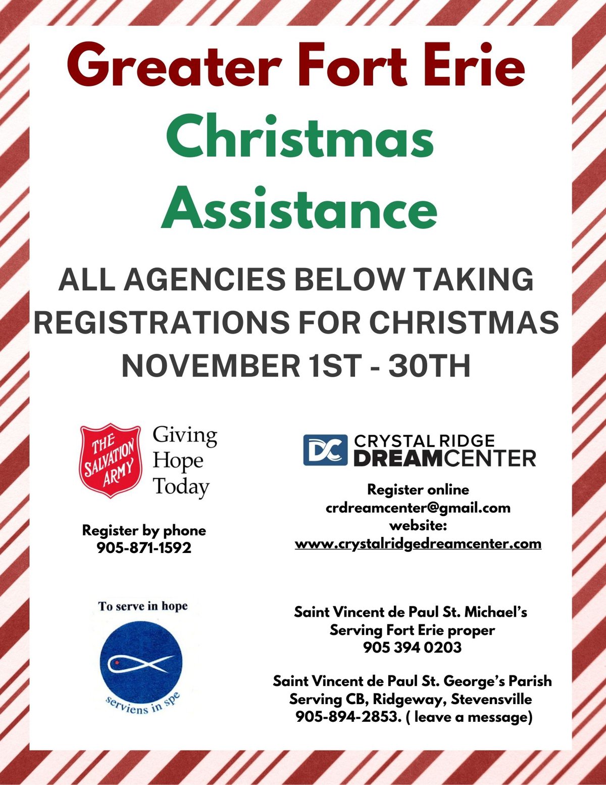 Greater Fort Erie Christmas Assistance poster